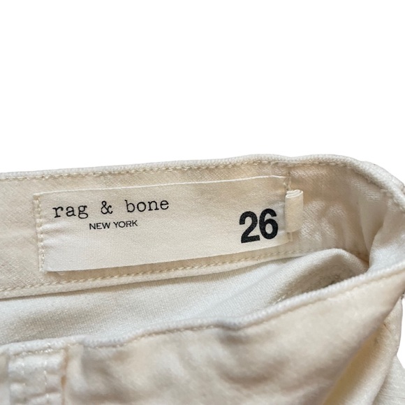 Rag & Bone High Rise Skinny Velvet Pants - Antique White - Picture 4 of 12